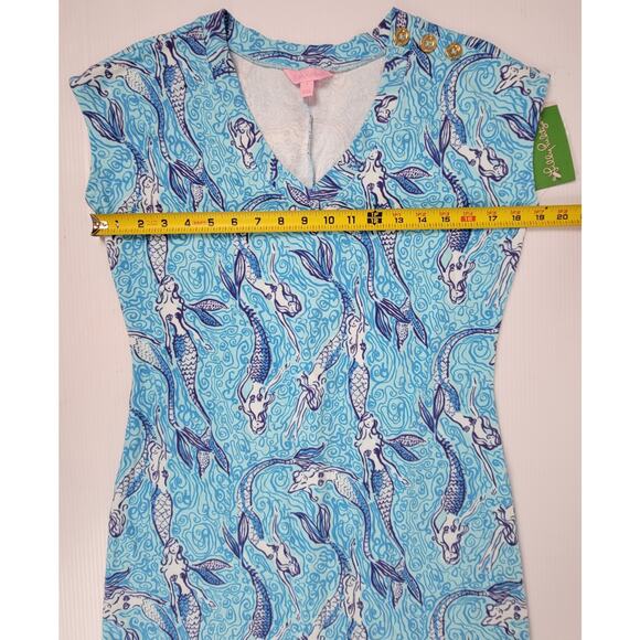 NWT Lilly Pulitzer Hayley Resort Spa Blue Mermaid French Terry Mini‎ Dress Small - Picture 11 of 12